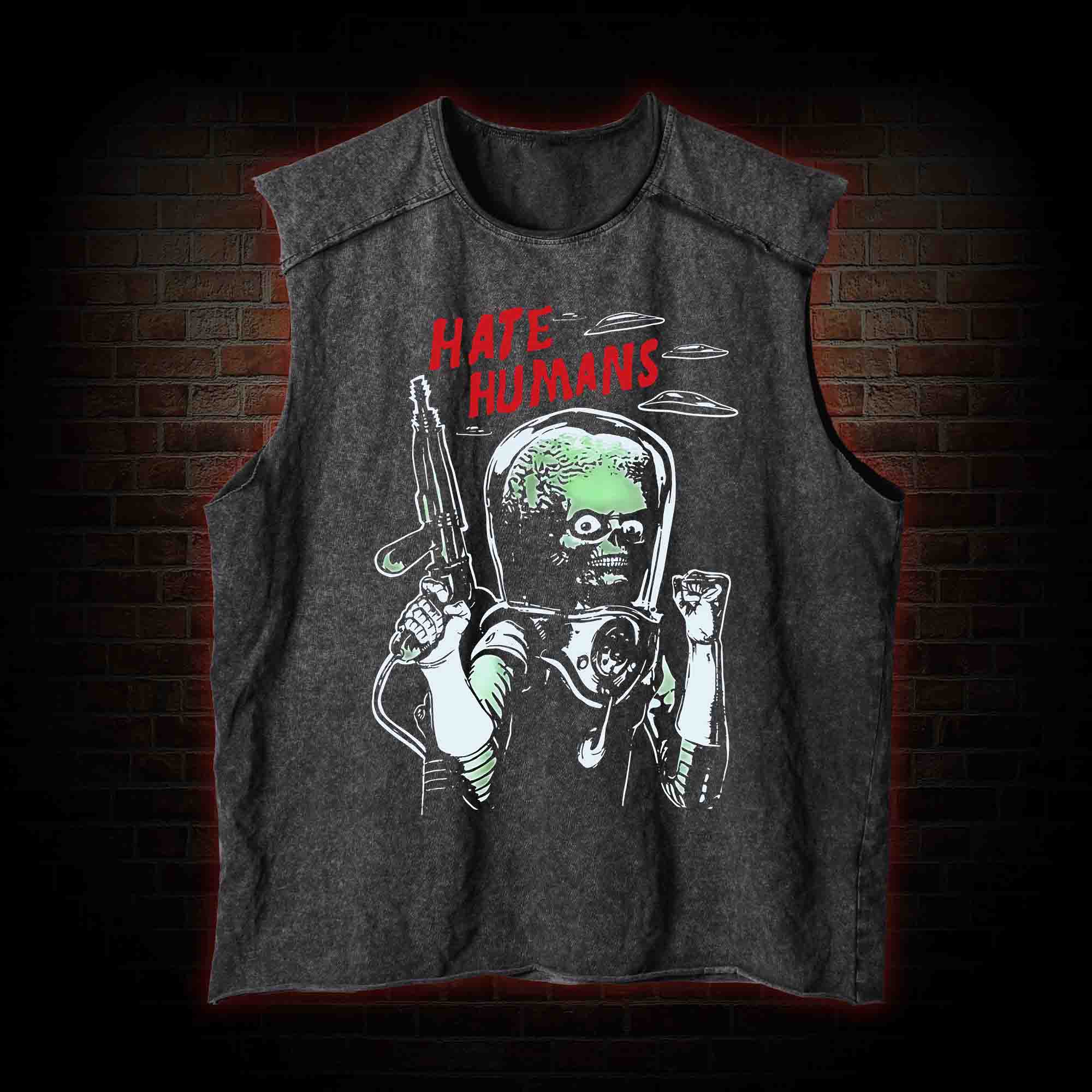 Hate Humans Vintage Washed Tank Top