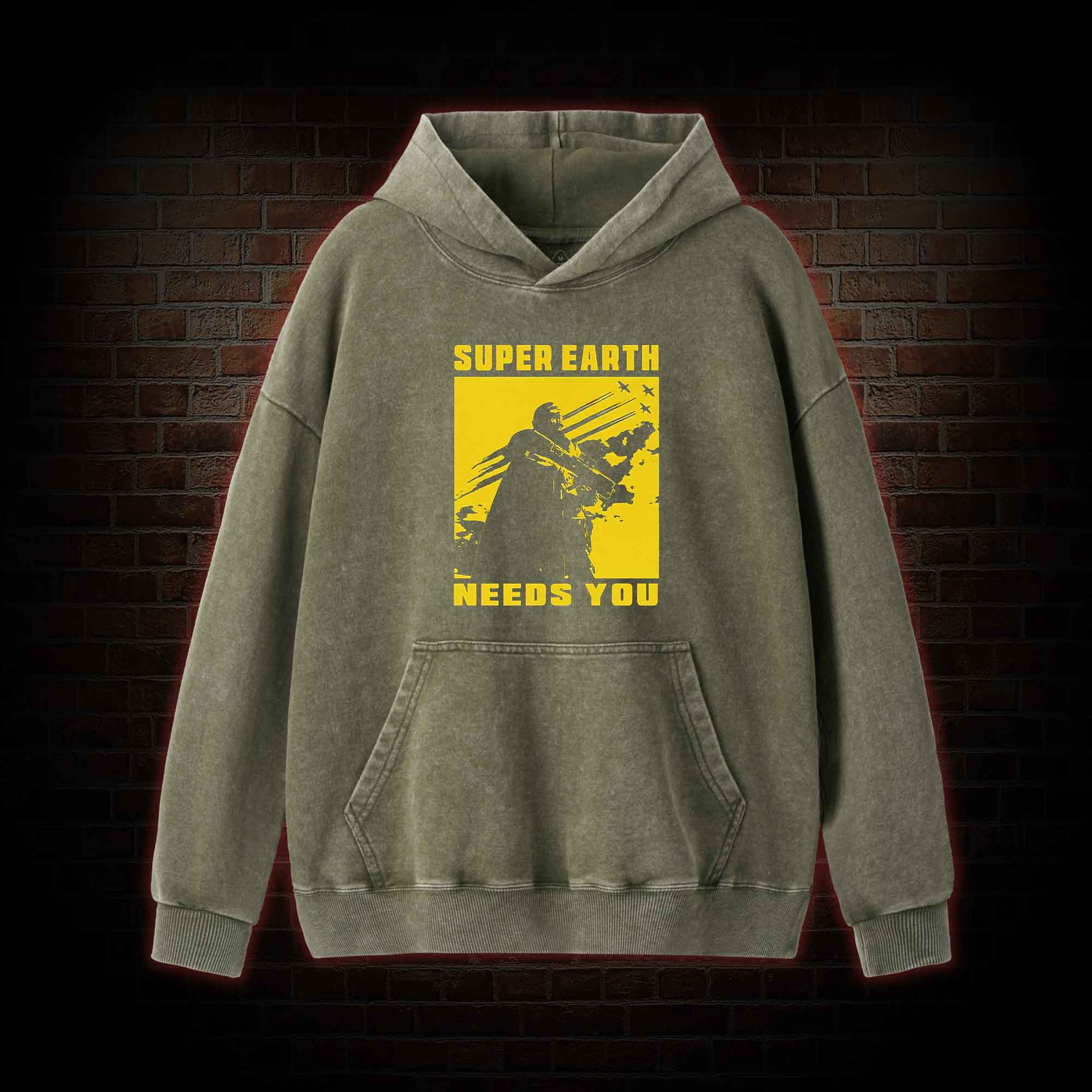 Earth Needs you Washed Hoodie