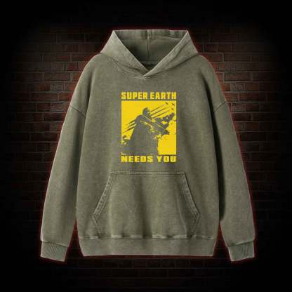 Earth Needs you Washed Hoodie