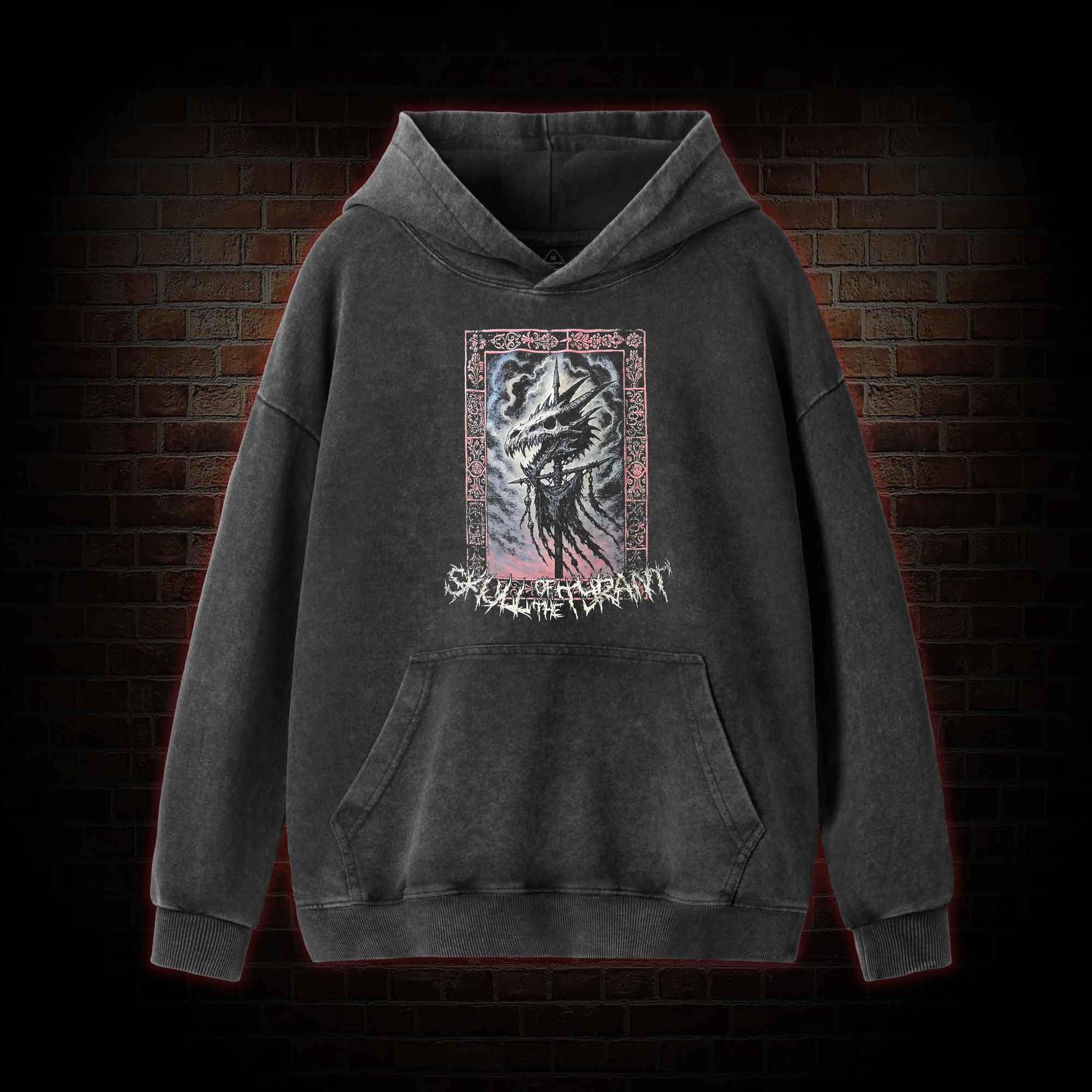 Dragon Skull Washed Hoodie