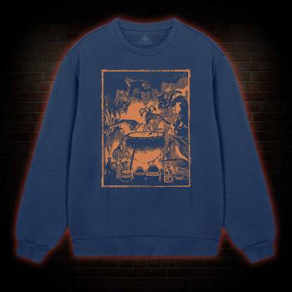 Three Witches Around Cauldron Sweatshirt
