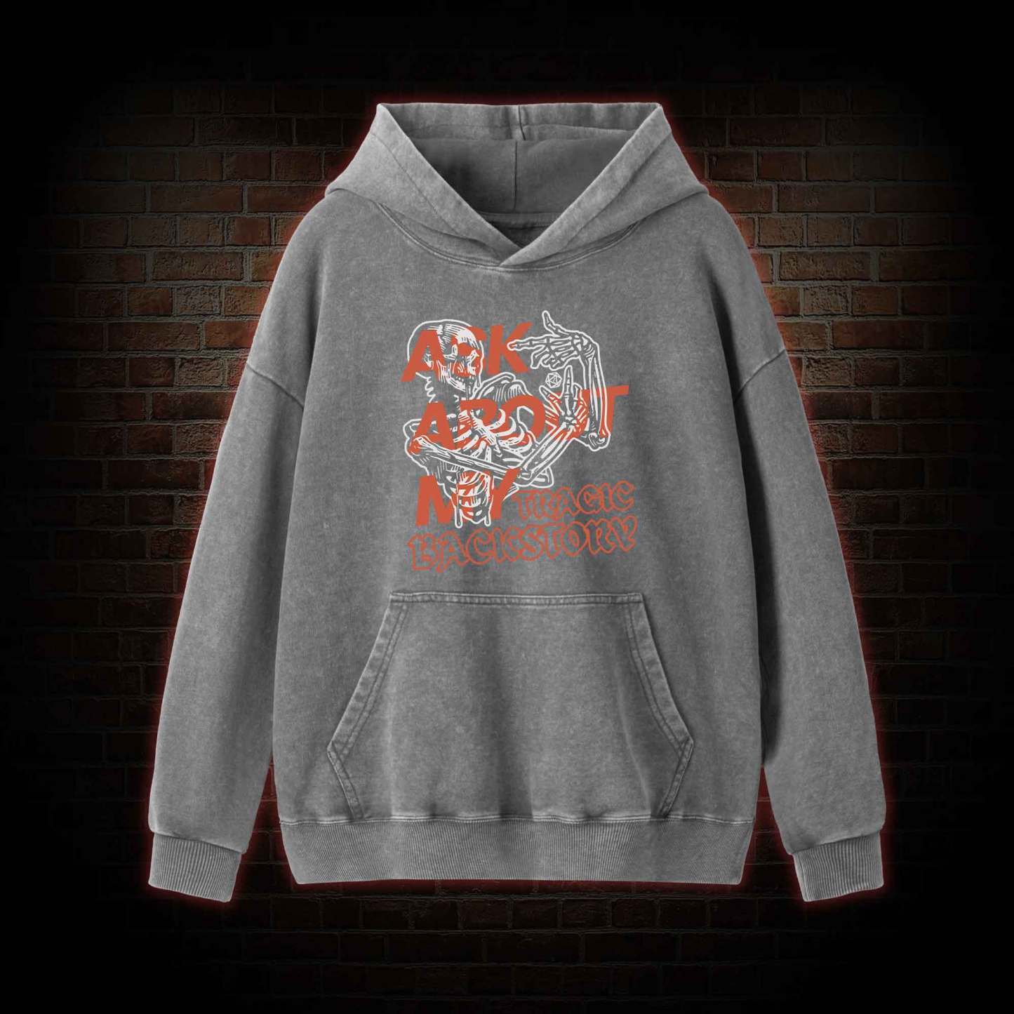 Ask about My Tragic Backstory Washed Hoodie