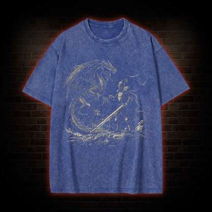Dragon and Knight Washed T-shirt