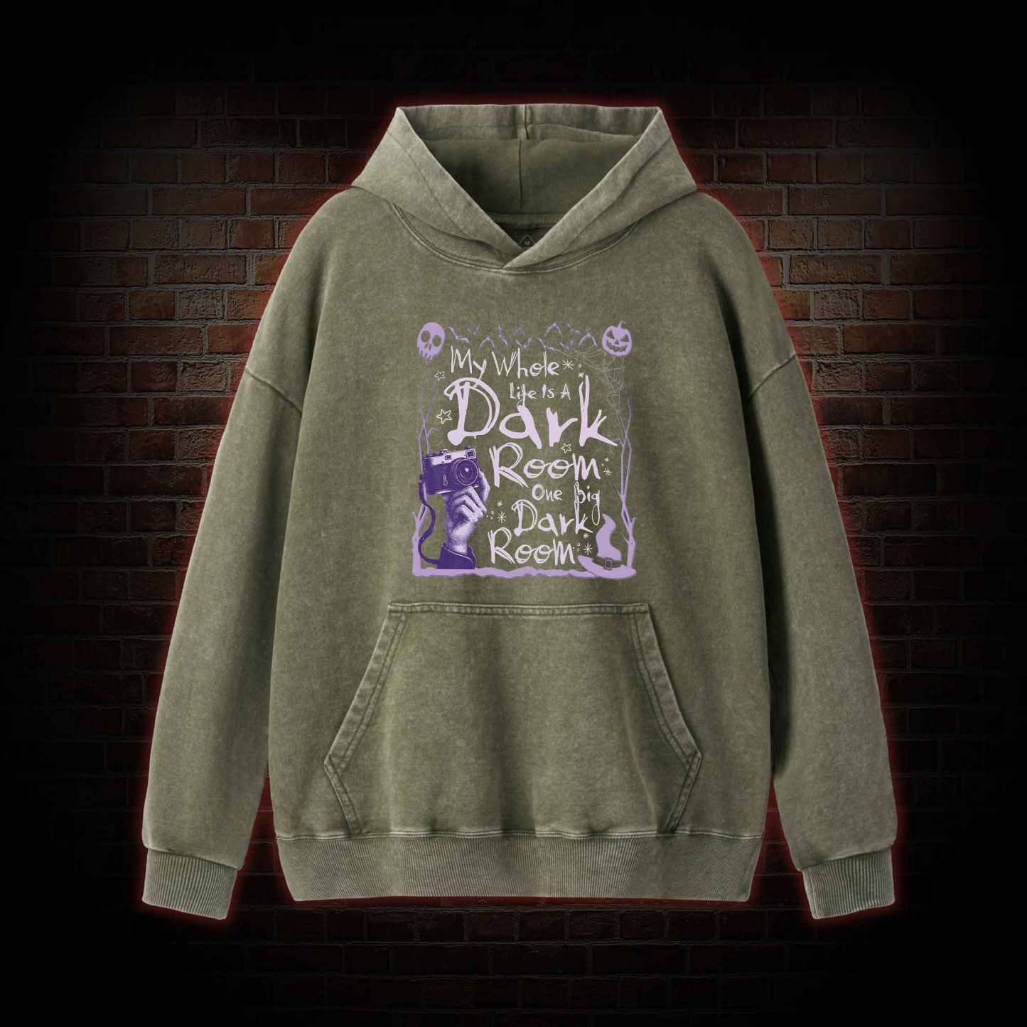 My Whole Life is A Dark Room Washed Hoodie