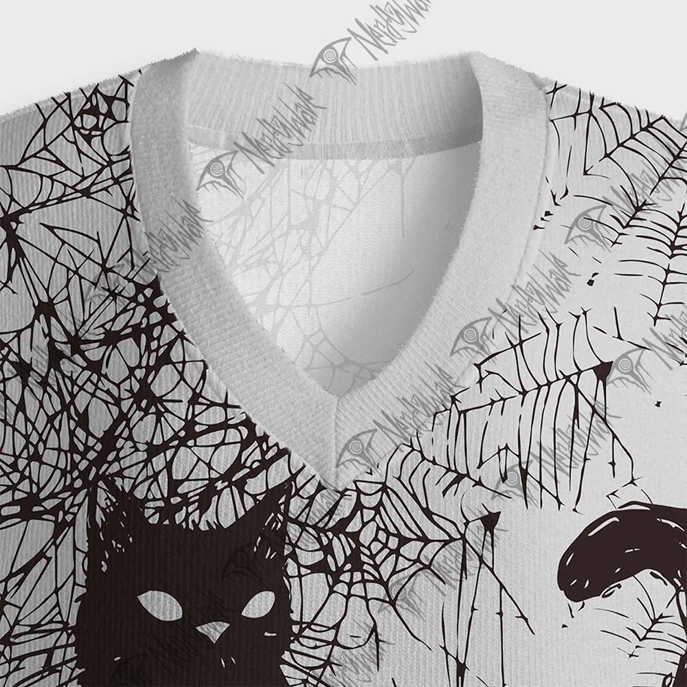 Octopus And Black Cat Sweatershirt Vest