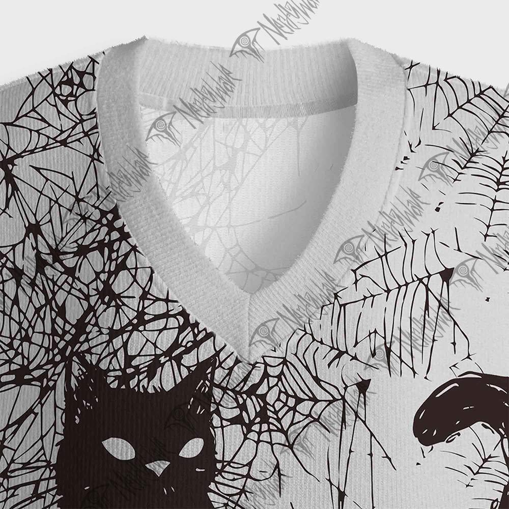 Octopus And Black Cat Sweatershirt Vest
