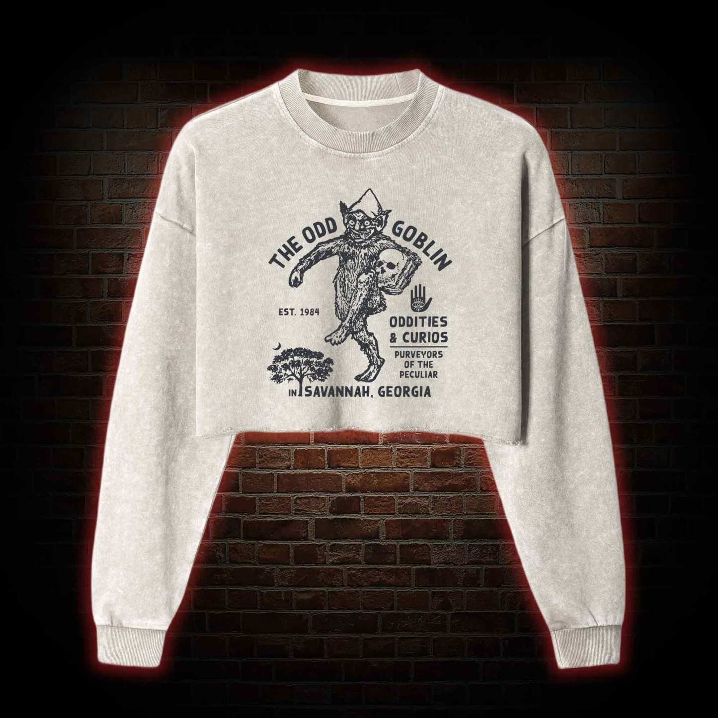 The Odd Goblin Washed Cropped Sweatshirts