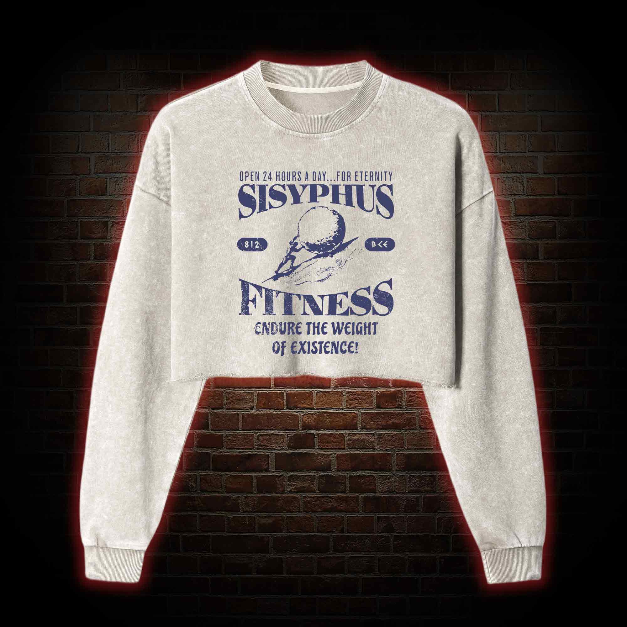 Sisyphus Fitness Washed Cropped Sweatshirts
