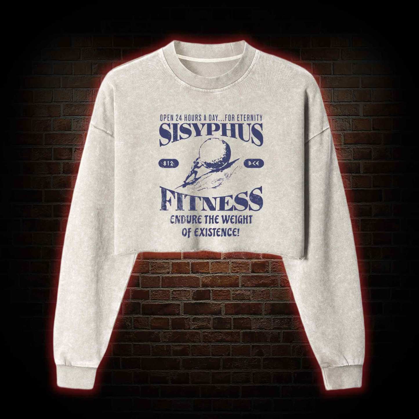 Sisyphus Fitness Washed Cropped Sweatshirts
