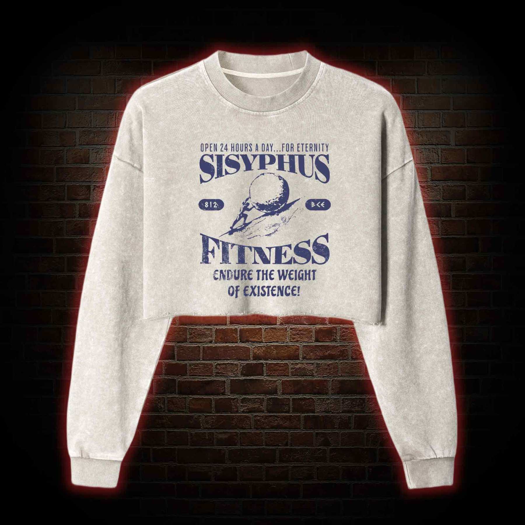 Sisyphus Fitness Washed Cropped Sweatshirts