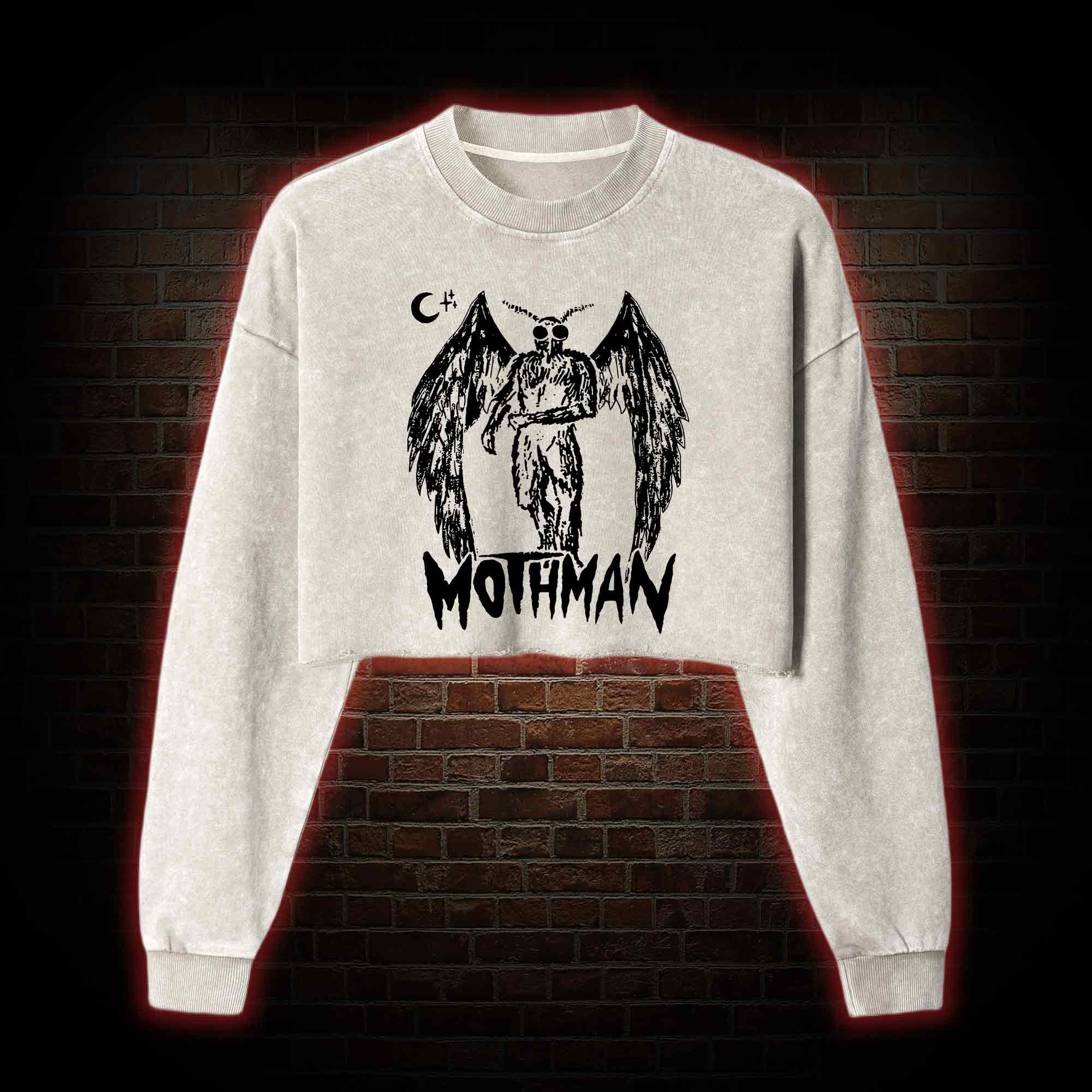 Mothman Washed Cropped Sweatshirts