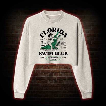 Florida Swim Club Washed Cropped Sweatshirts