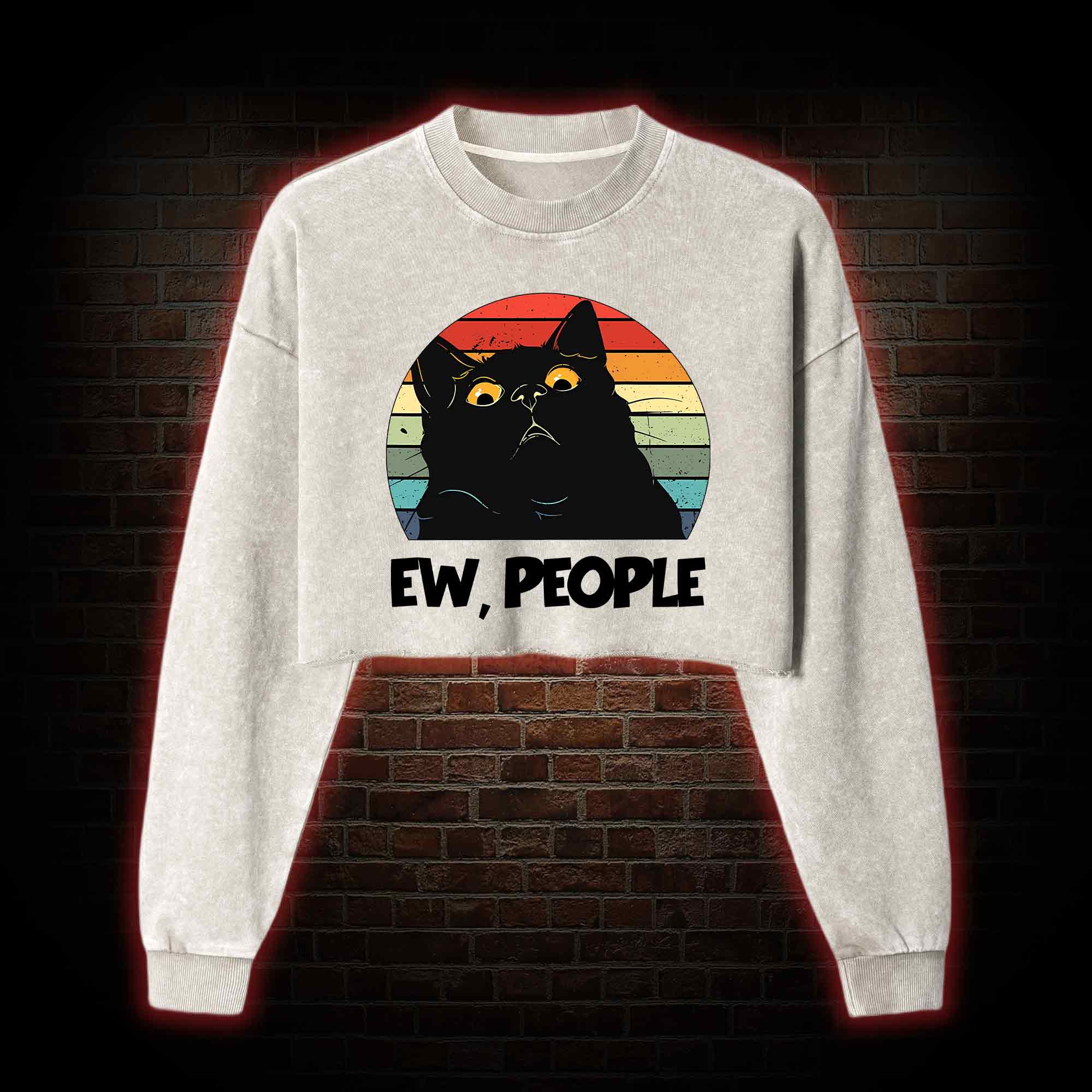 Ew People Washed Cropped Sweatshirts