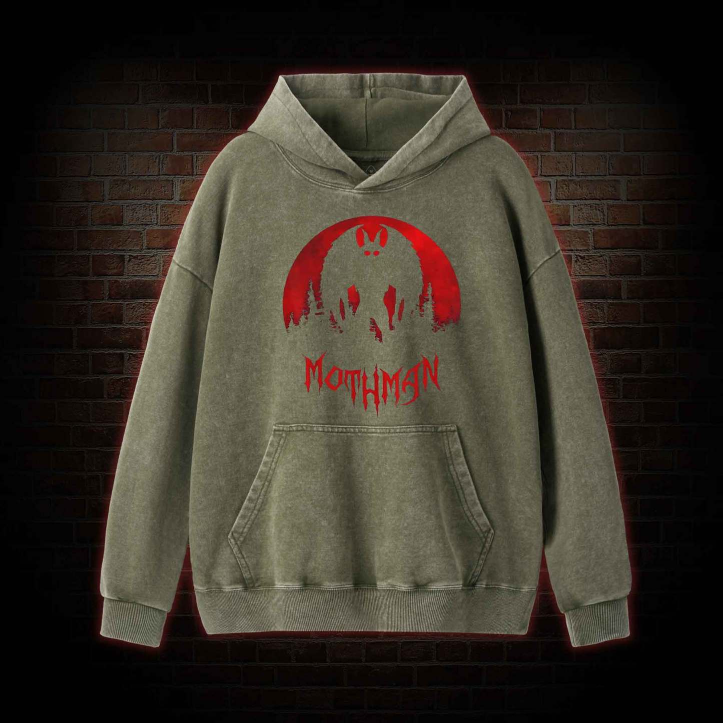 Cryptid Mothman Washed Hoodie