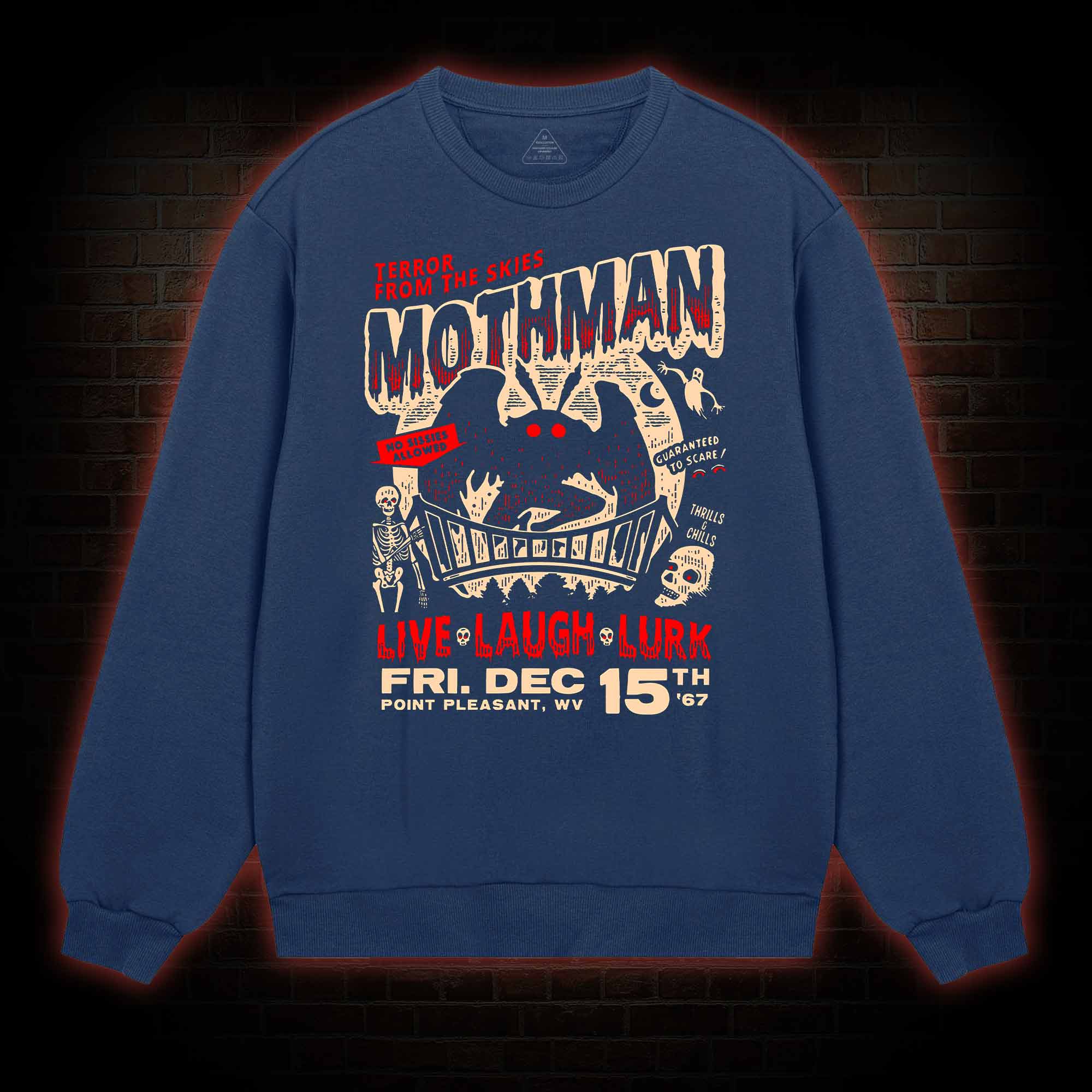 Mothman Live Laugh Lurk Sweatshirt