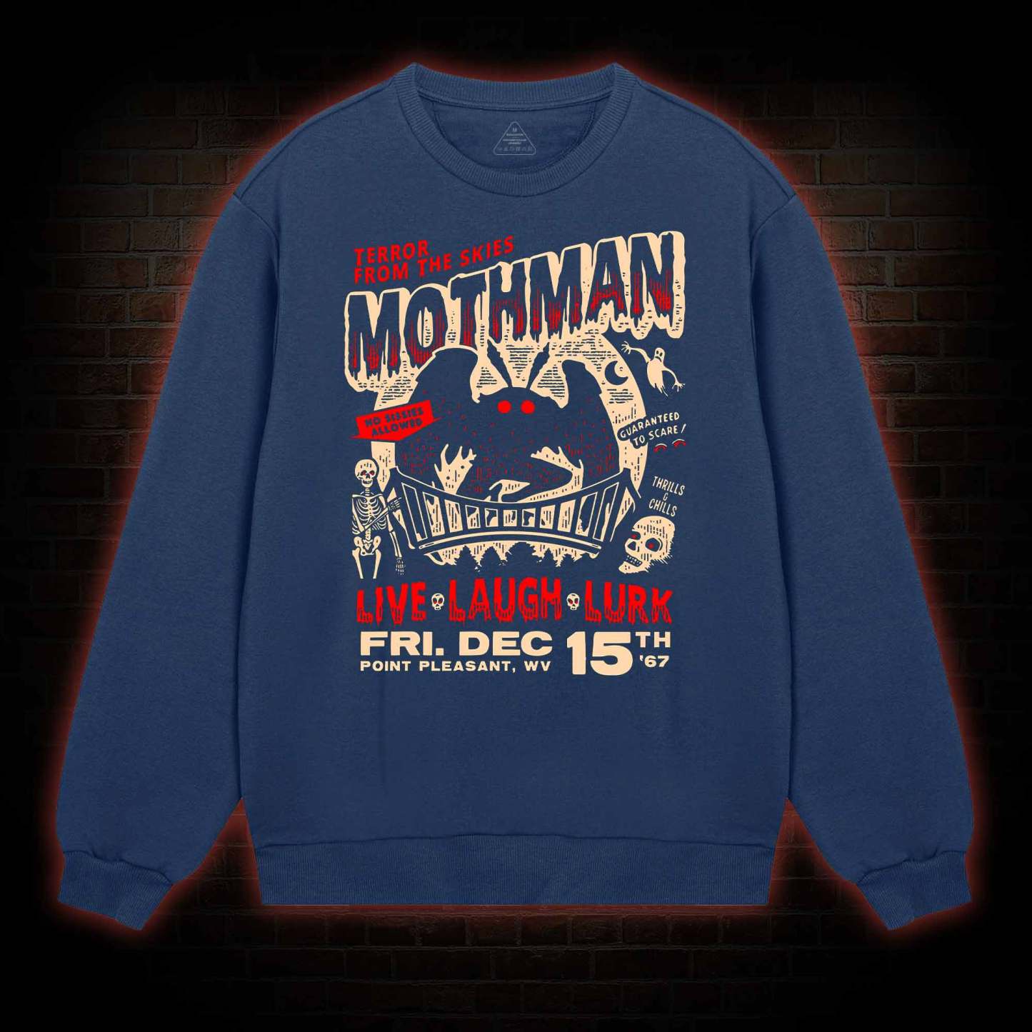 Mothman Live Laugh Lurk Sweatshirt