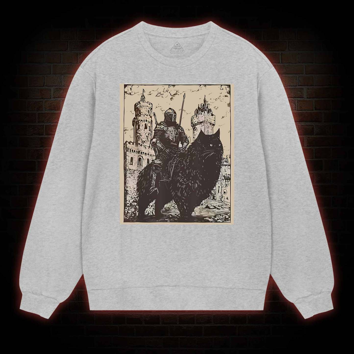 Knight Cat Rider Vintage Sweatshirt