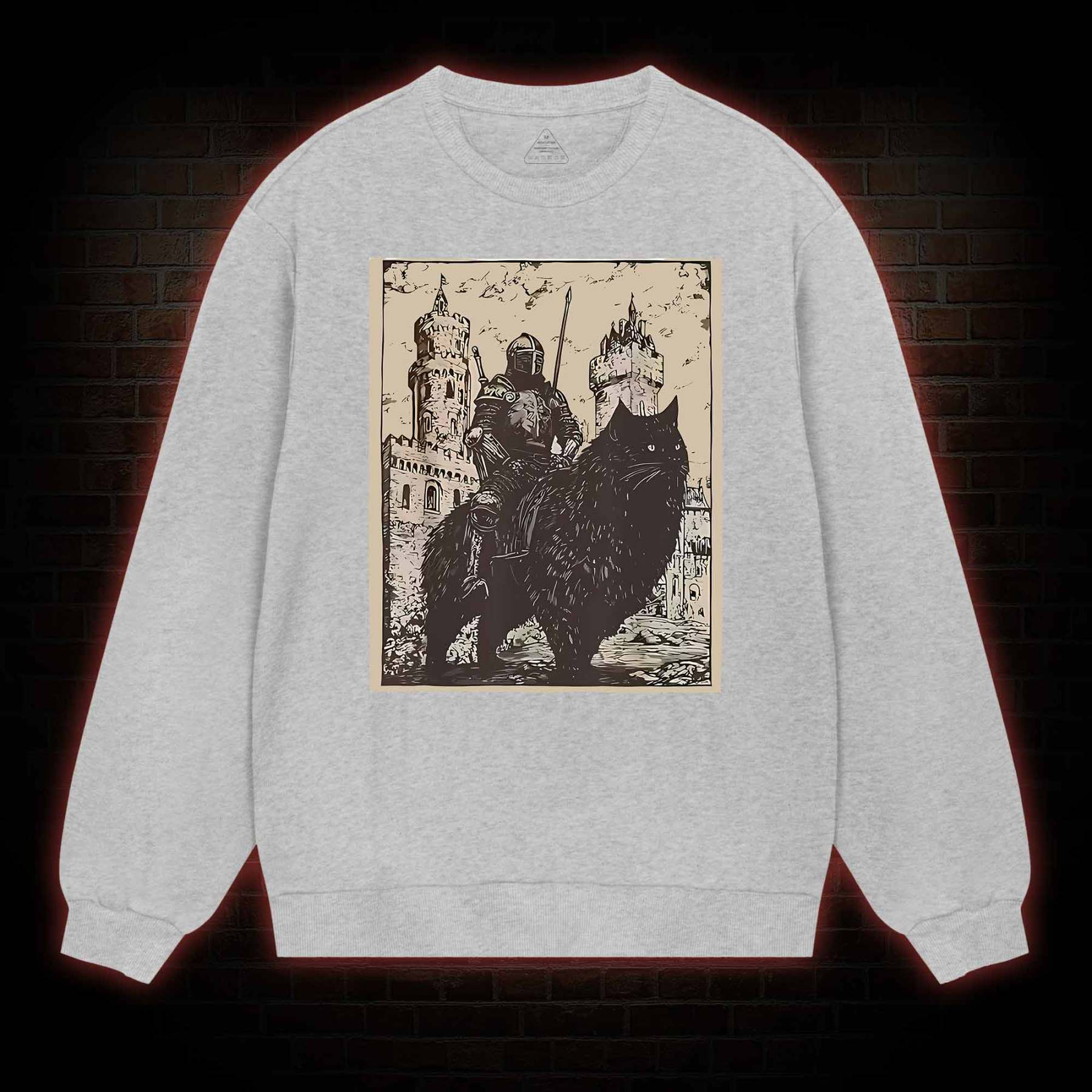 Knight Cat Rider Vintage Sweatshirt