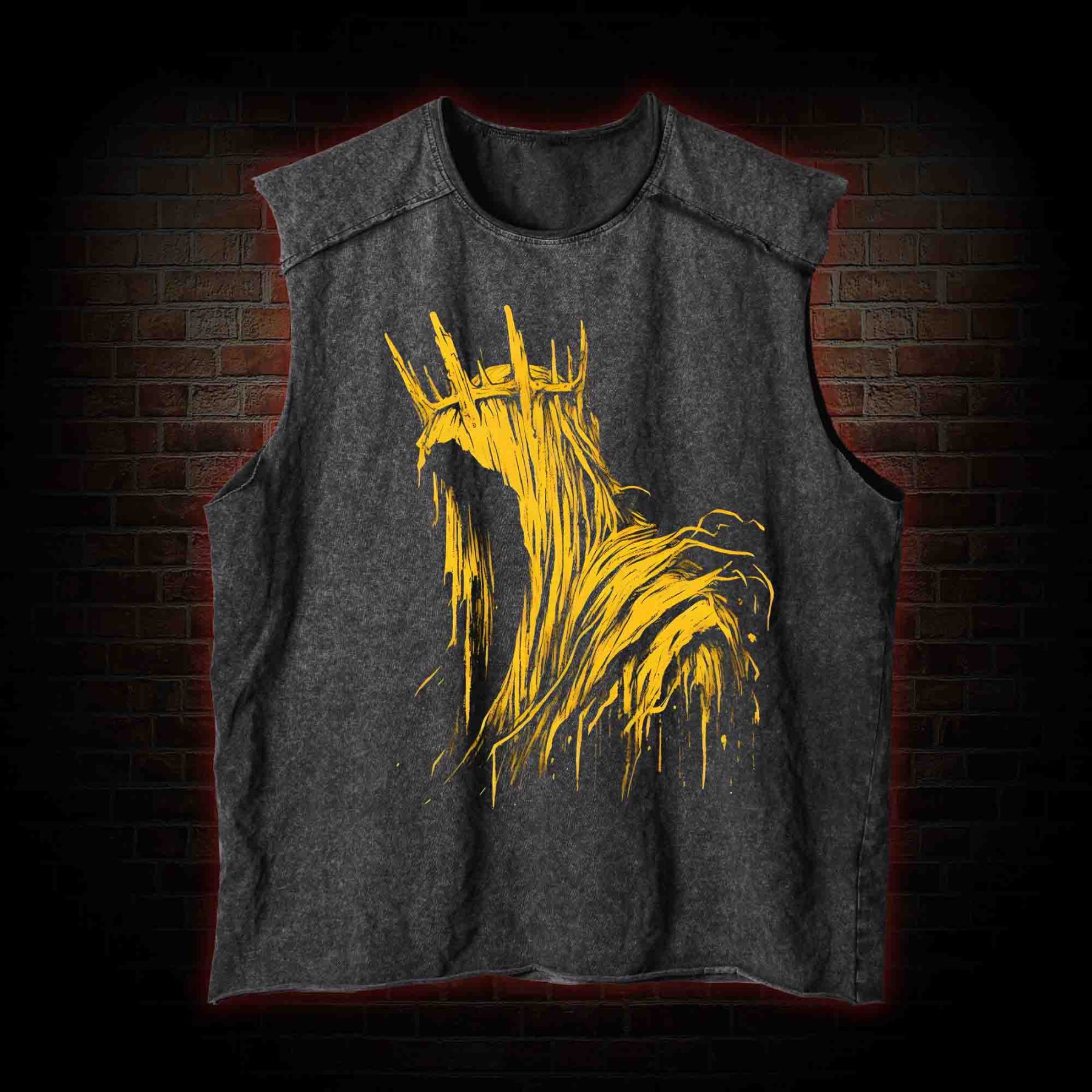 The King in Yellow Cthulhu Washed Tank Top