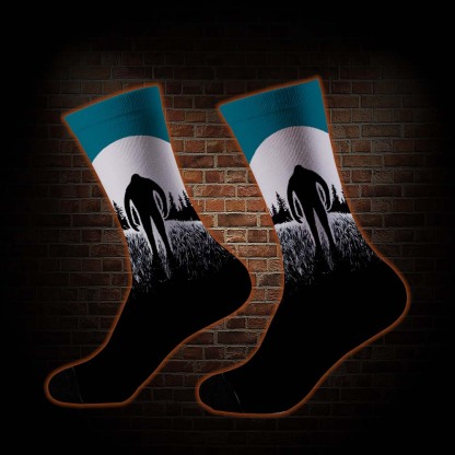 Bigfoot in a Forest Socks