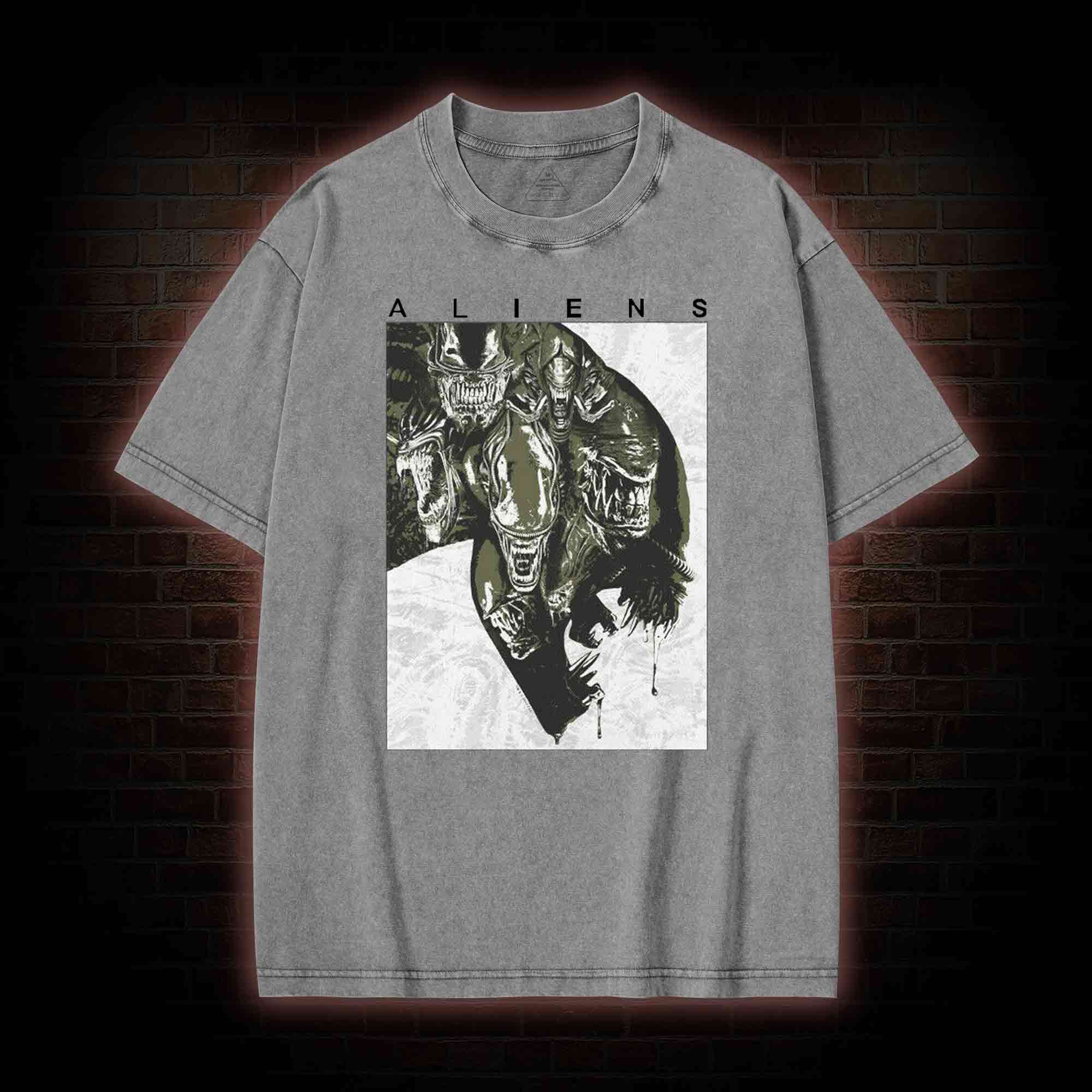 Aliens in Deep Space Washed T-shirt