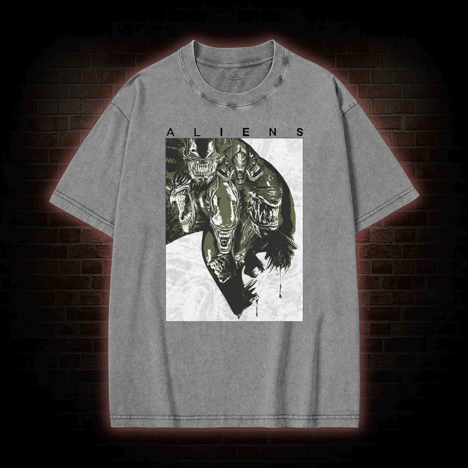 Aliens in Deep Space Washed T-shirt