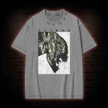 Aliens in Deep Space Washed T-shirt