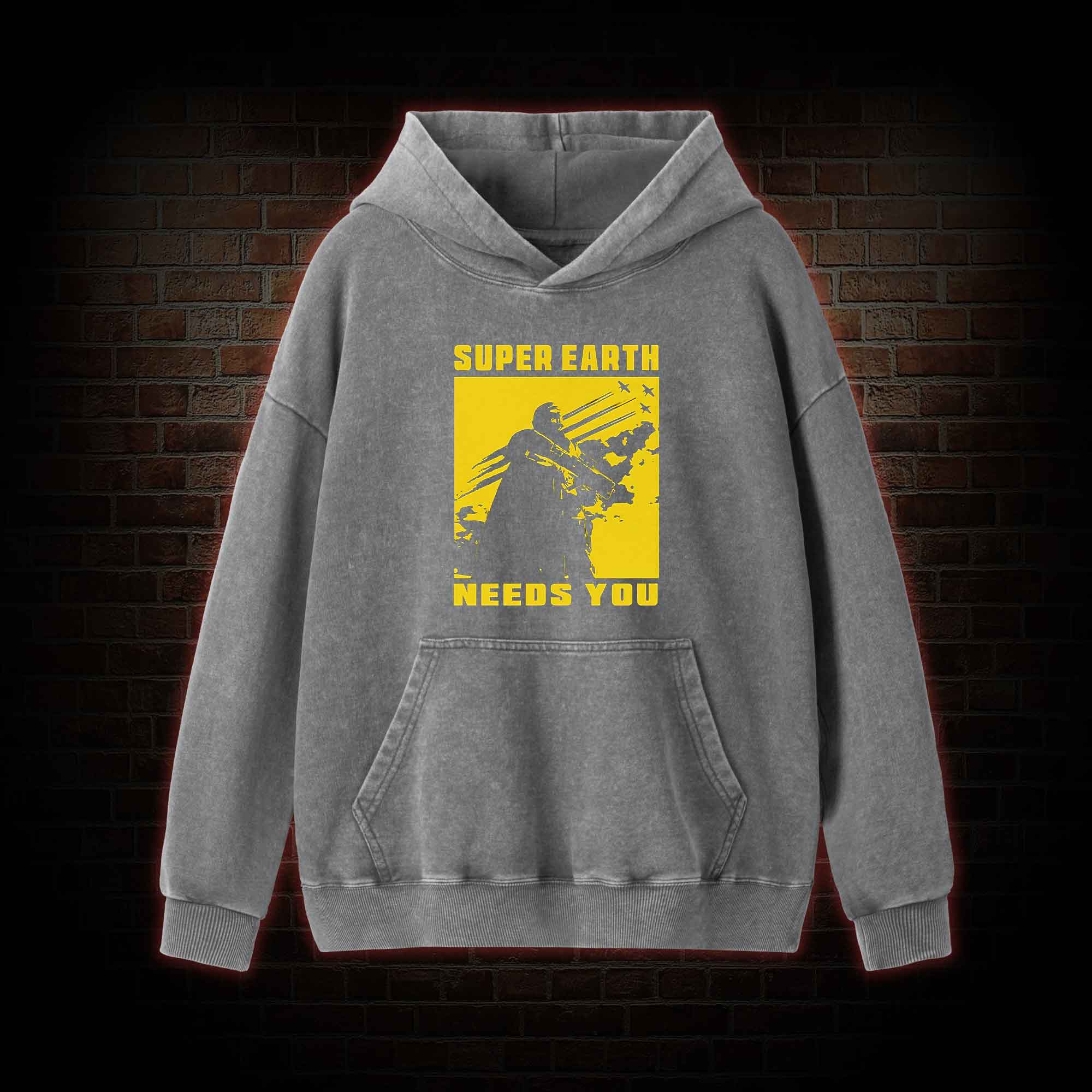 Earth Needs you Washed Hoodie