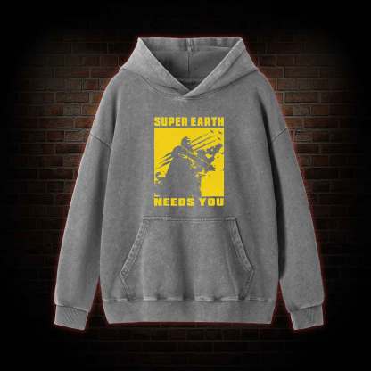Earth Needs you Washed Hoodie