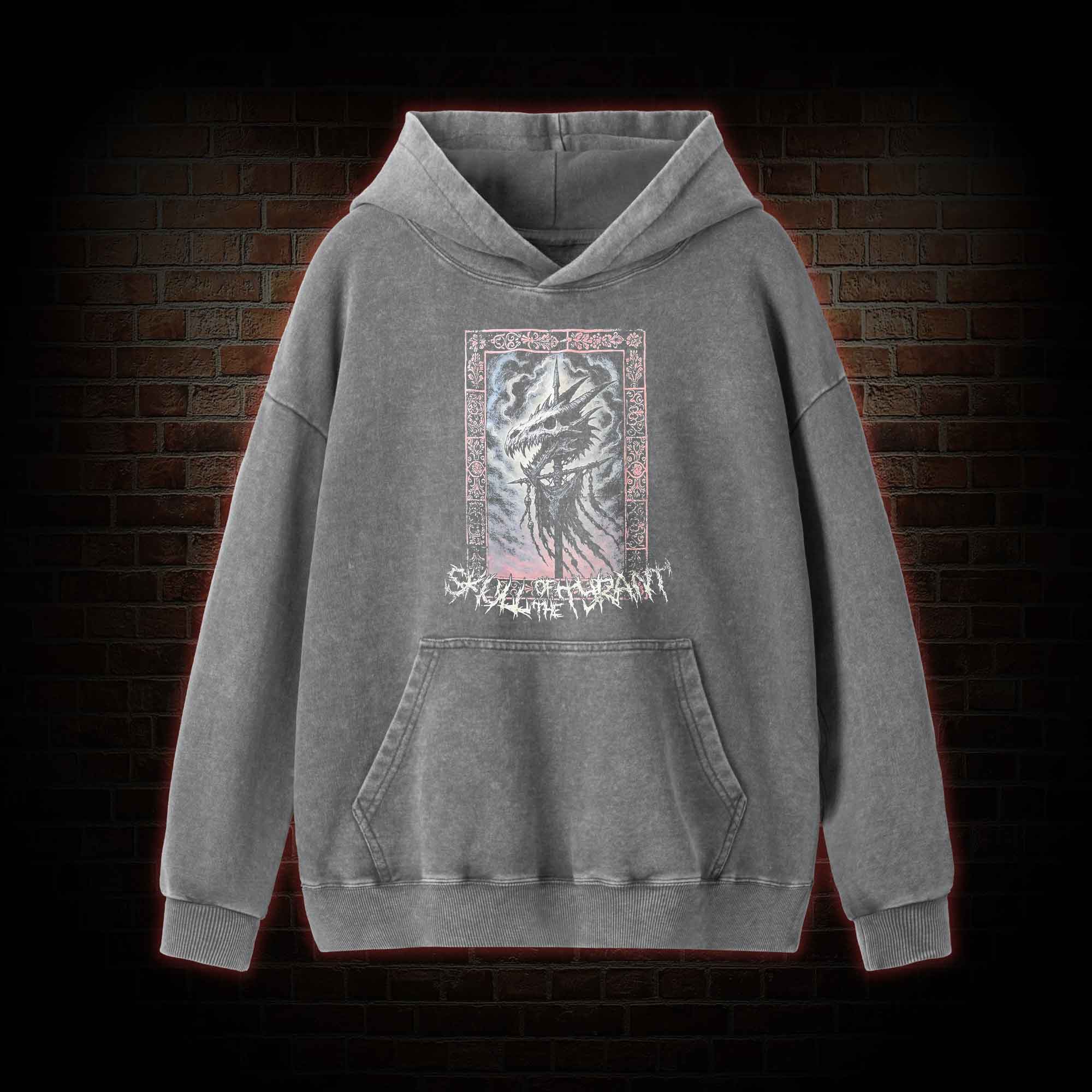 Dragon Skull Washed Hoodie