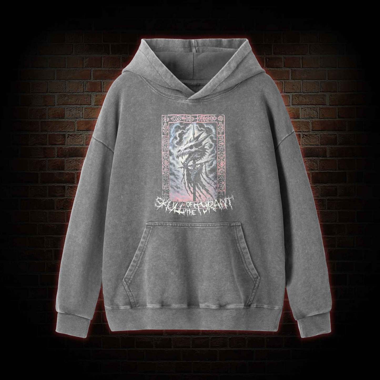 Dragon Skull Washed Hoodie