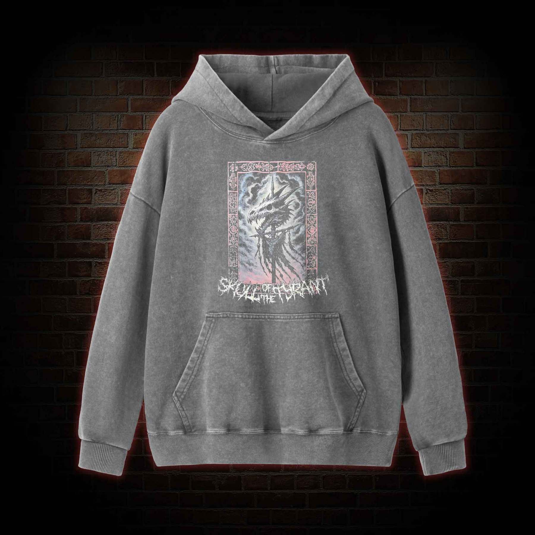 Dragon Skull Washed Hoodie