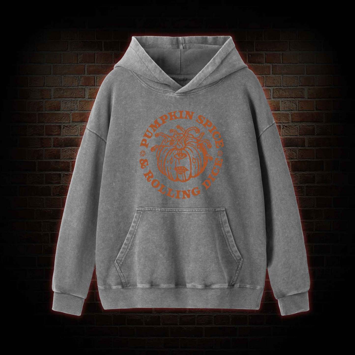 Pumpkin Spice and Rolling Dice Washed Hoodie