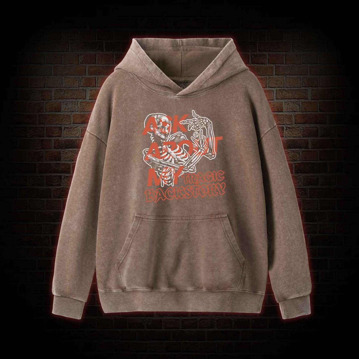 Ask about My Tragic Backstory Washed Hoodie