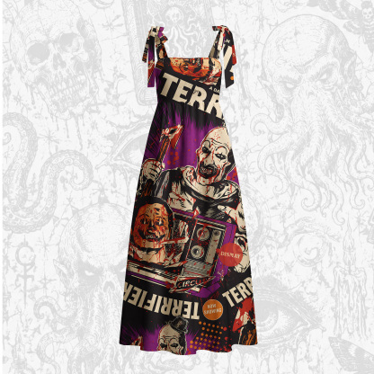 He's Not Clowning Around Tie Shoulder Maxi Dress