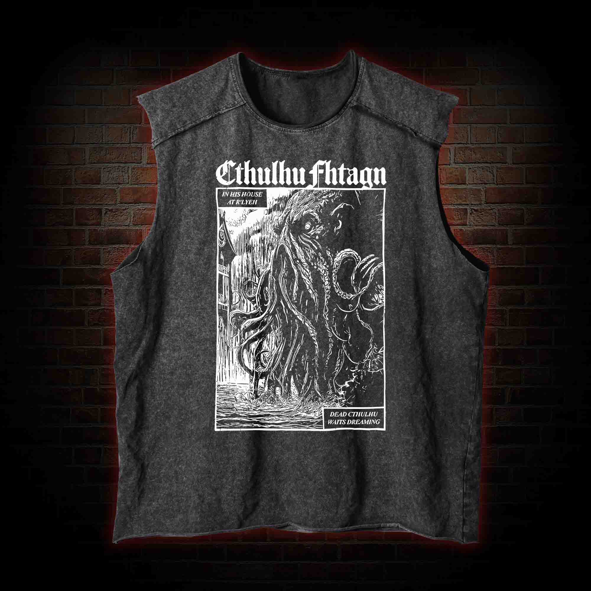 Cthulhu Fhtagn Washed Tank Top