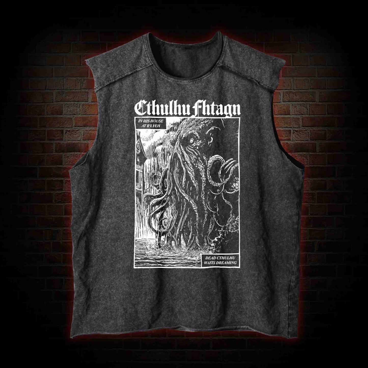 Cthulhu Fhtagn Washed Tank Top