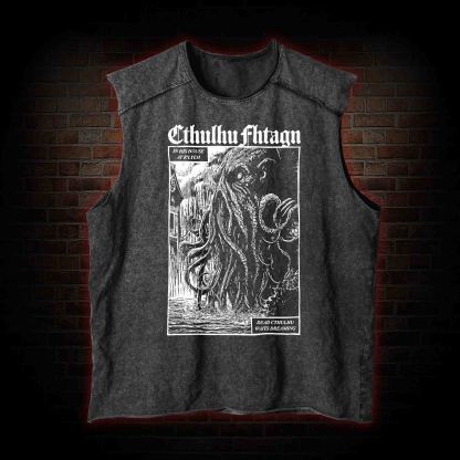 Cthulhu Fhtagn Washed Tank Top