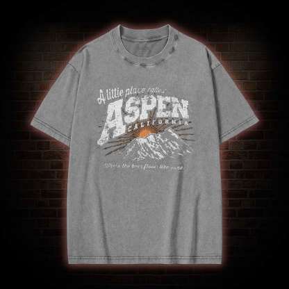 A Little Place Called Aspen California Washed T-shirt