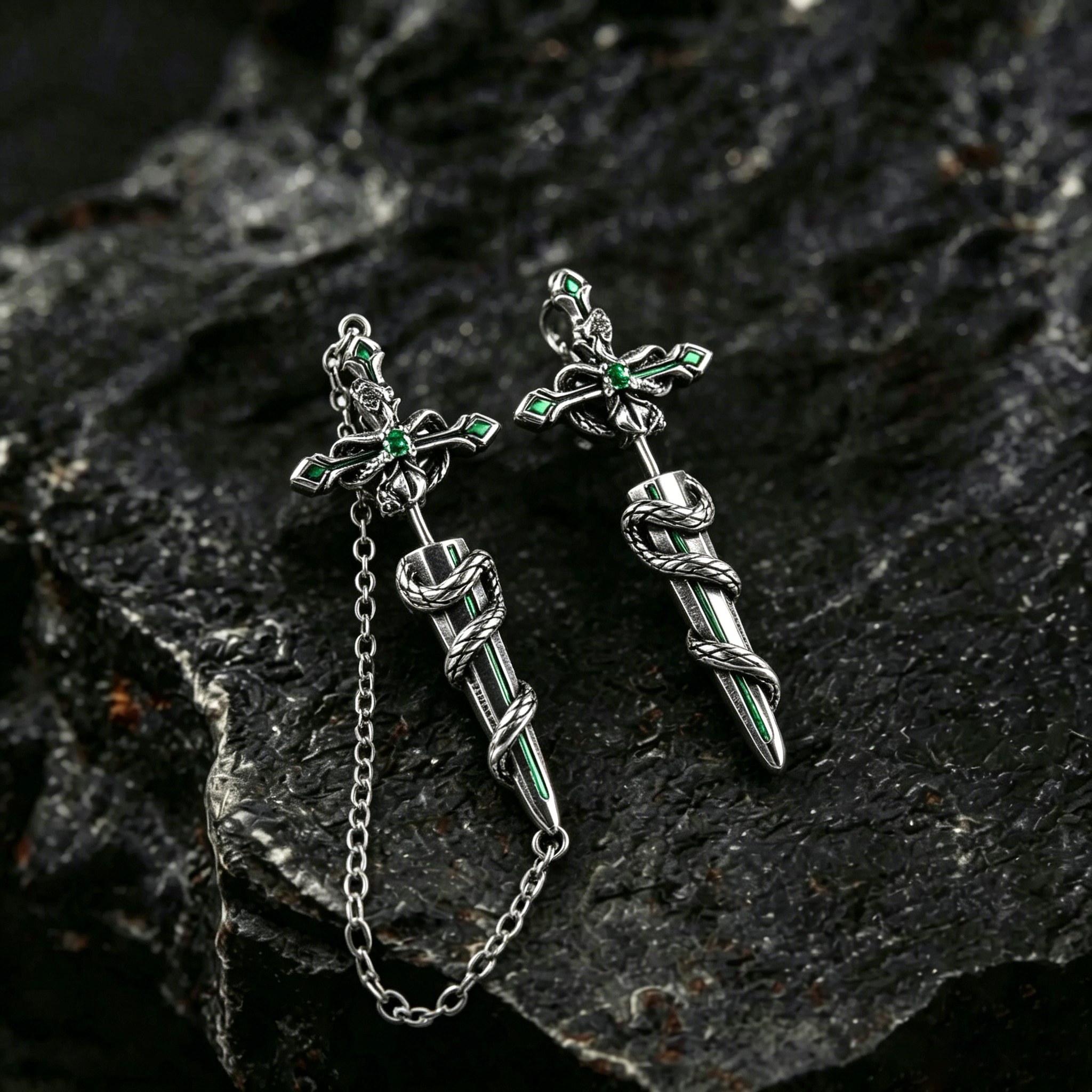 The Weapon & Serpent Earrings
