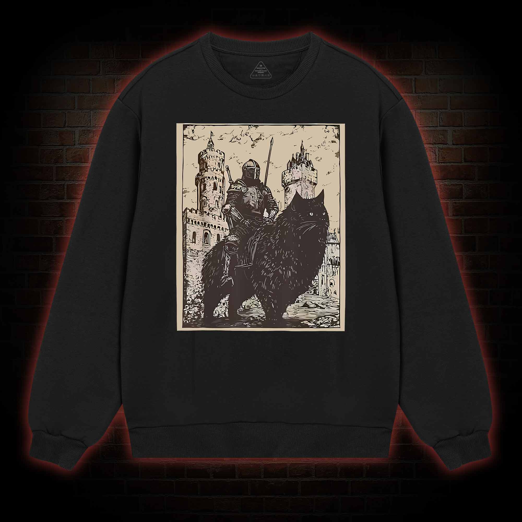 Knight Cat Rider Vintage Sweatshirt