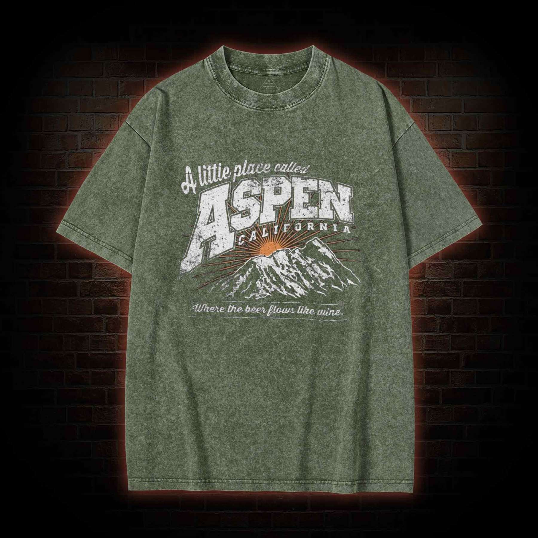 A Little Place Called Aspen California Washed T-shirt