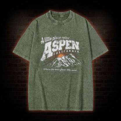A Little Place Called Aspen California Washed T-shirt