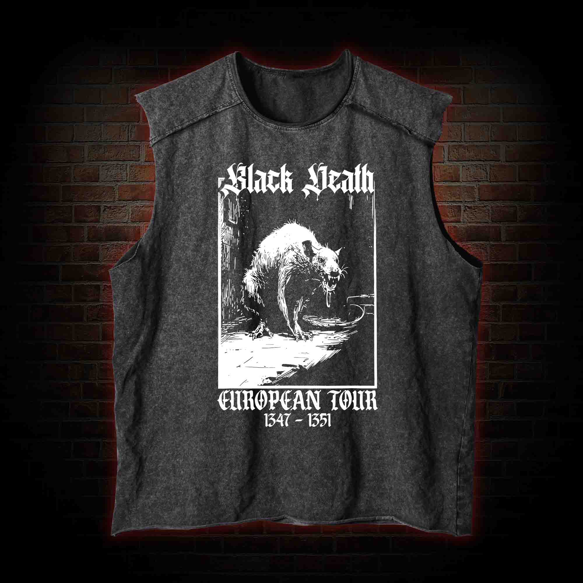 Black Death European Tour 1347-1351 Vintage Washed Tank Top