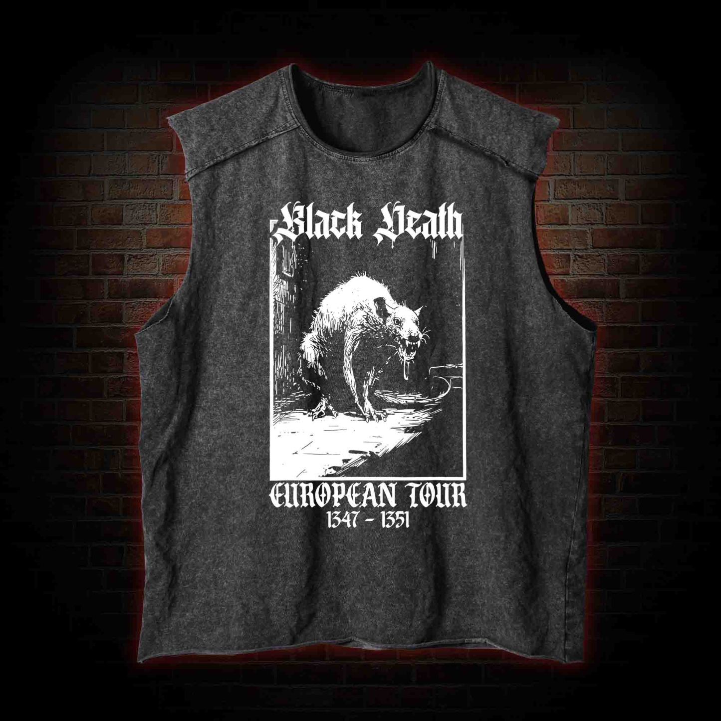 Black Death European Tour 1347-1351 Vintage Washed Tank Top