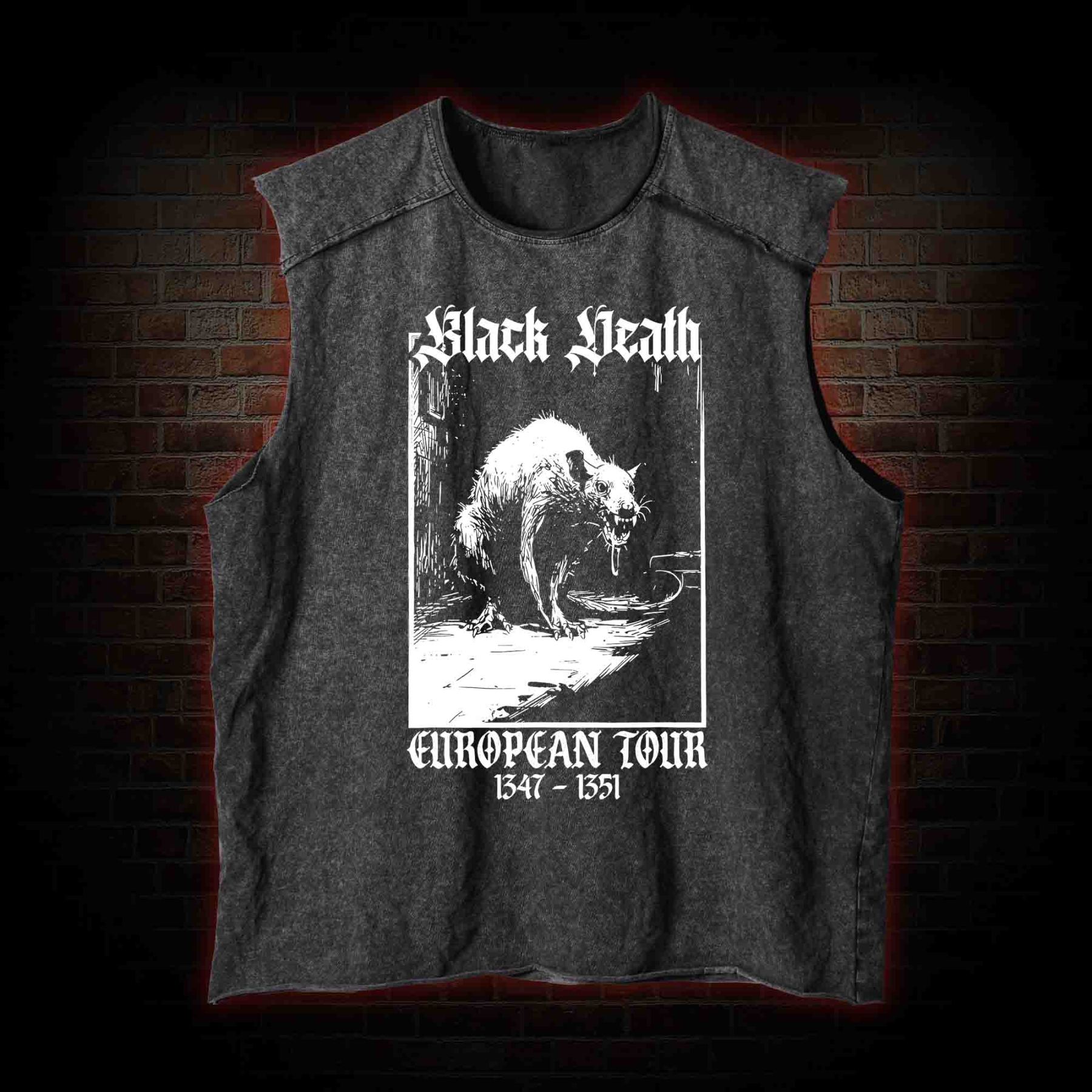Black Death European Tour 1347-1351 Vintage Washed Tank Top