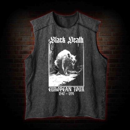 Black Death European Tour 1347-1351 Vintage Washed Tank Top