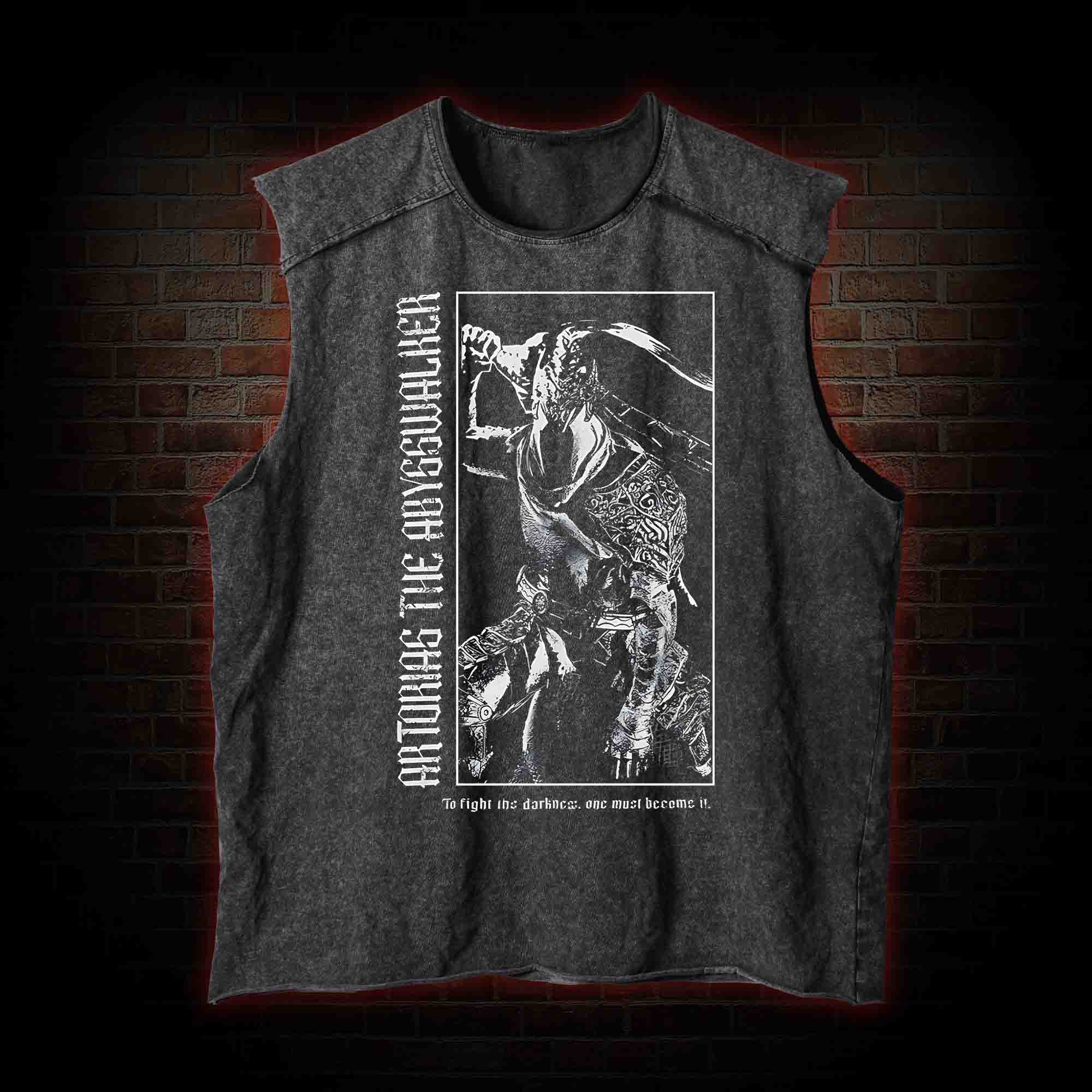 To Fight the Darkness One Must Become It Vintage Washed Tank Top