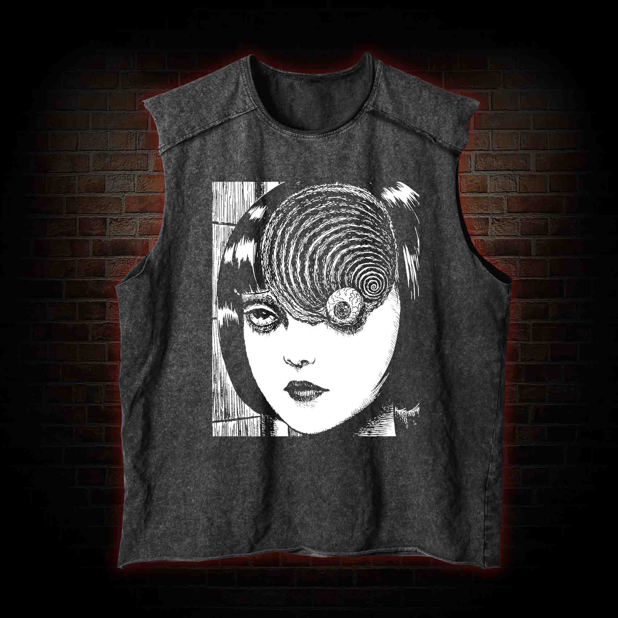 Horror Eyeball Washed Tank Top