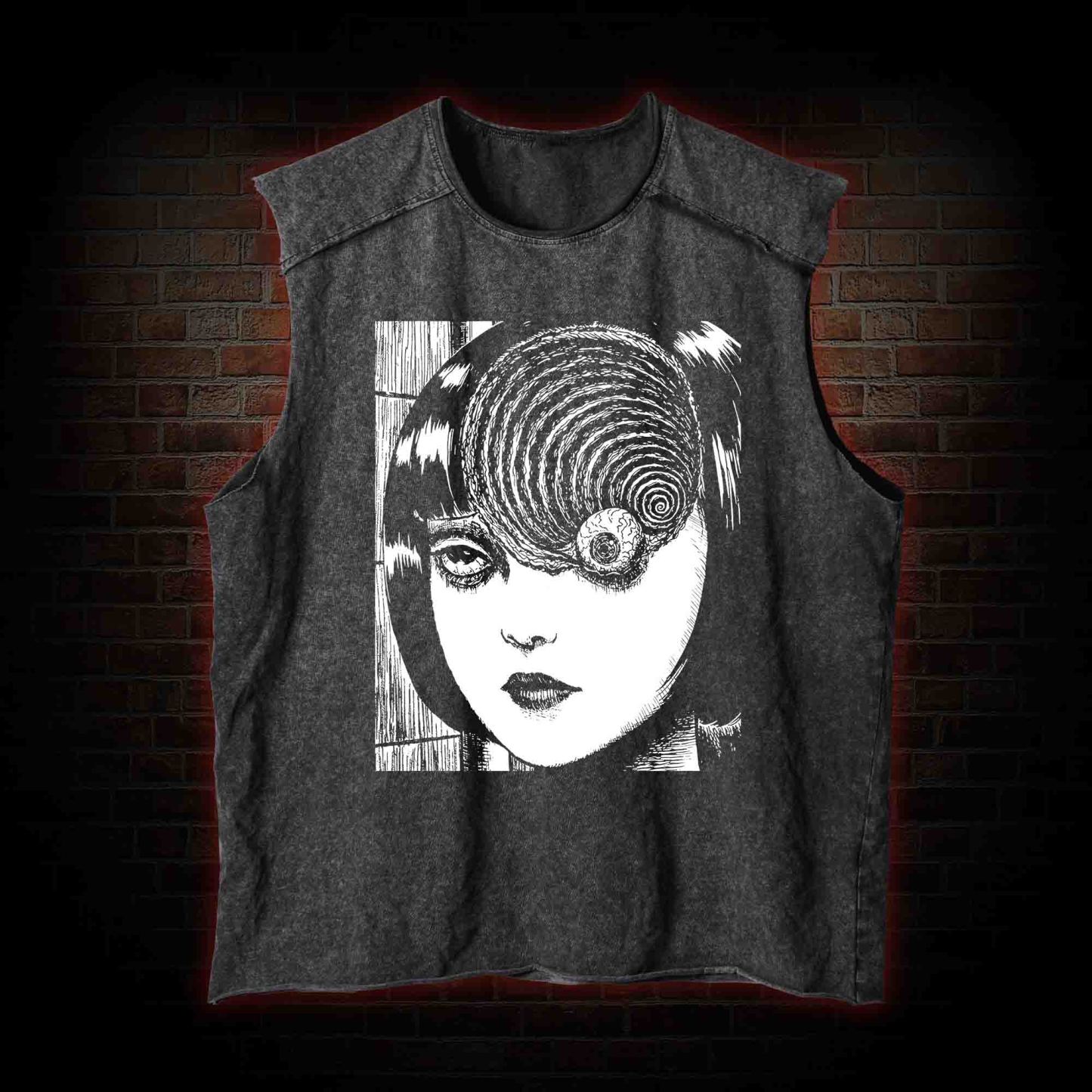 Horror Eyeball Washed Tank Top